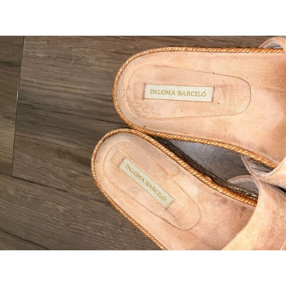 Paloma Barcelo Isabelle Wedge Platform Sandals Dust Pink Size 6 - Picture 11 of 11